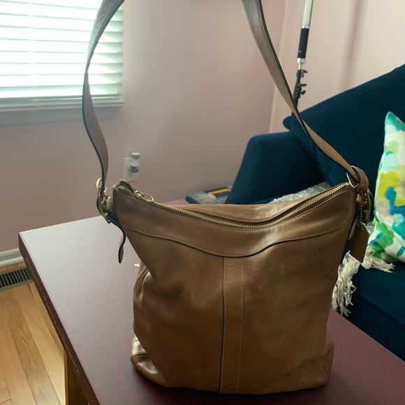 Coach Tan Leather Shoulder Bag - Picture 1 of 8